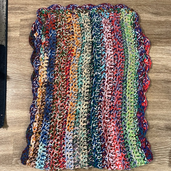 Vintage handmade crocheted afghan blanket bed throw 64 x 23 Inches - Picture 5 of 13